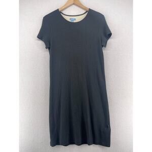 HORNY TOAD Dress M Jersey Cap Sleeve Knee Length Cotton Stretch Black